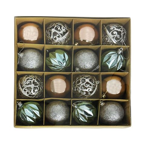 Imagen de Navidad bolas 6cm-caja por 16pc-rosa dorado-caja