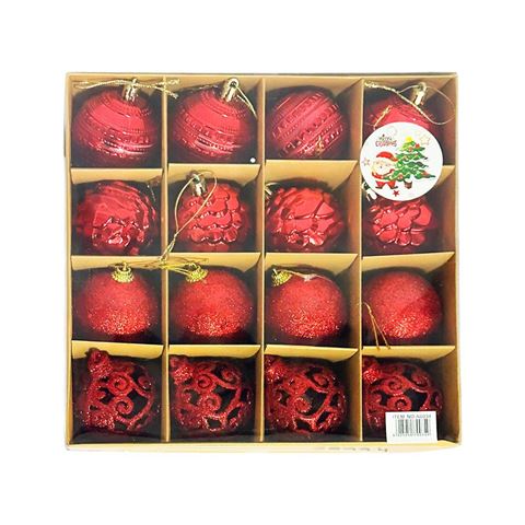 Imagen de Navidad bolas 6cm-caja por 16pc-rojo-caja