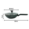 Imagen de Wok Sartén aluminio con tapa de vidrio 28cm.