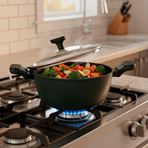 Imagen de Olla con tapa de vidrio-aluminio-25cm.