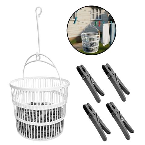 Imagen de Cesta con 50 palillos para ropa plasticos