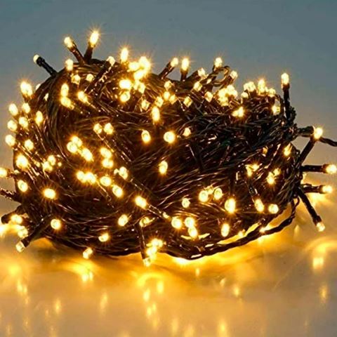Imagen de Navidad 100 luces arroz blancas- cable 4 mts verde