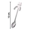 Imagen de Cuchara cucharita té o café Diseño gato para colgar en el borde de la taza - Acero Inox