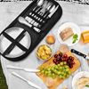 Imagen de Set para picnic-acero inox- 2 personas con platos en estuche