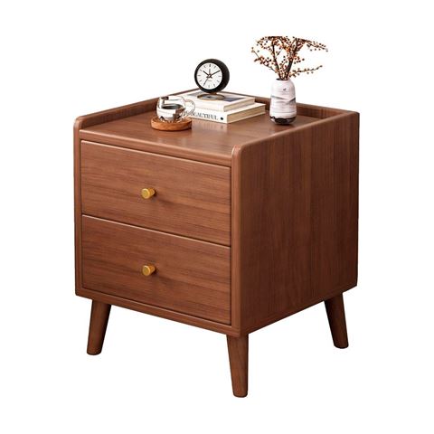 Imagen de Mesa de luz en madera - Con 2 cajones y patas.