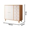 Imagen de Mueble 5 cajones- 2 puertas-100x89x38cm.-natural y blanco