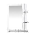 Imagen de Espejo de pared para baño con estantes-decorado-70x50cm.