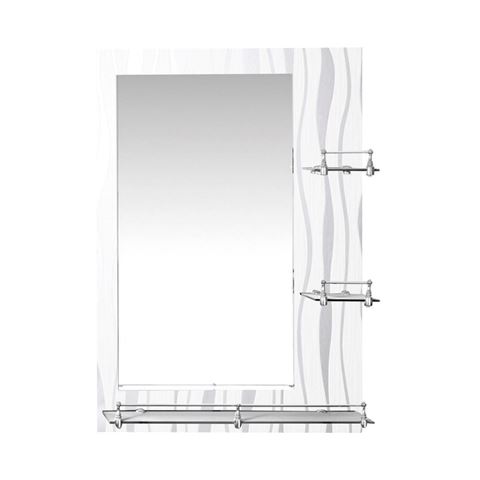 Imagen de Espejo de pared para baño con estantes-decorado-70x50cm.