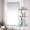 Imagen de Espejo de pared para baño con estantes-decorado-70x50cm.
