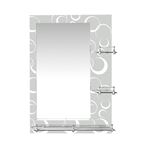 Imagen de Espejo de pared para baño con estantes-decorado-70x50cm.
