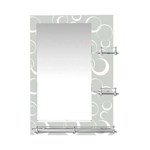 Imagen de Espejo de pared para baño con estantes-decorado-70x50cm.