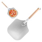 Imagen de Pala para pizza plana recta - Acero inox con mango en madera