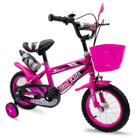 Imagen de Bicicleta rod.12 canasto + rueditas + accesorios niño niña