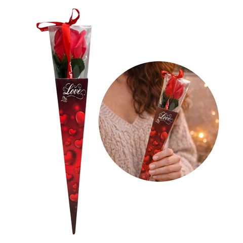 Imagen de Rosa pimpollo en opp bag cono-30cm. 3 colores