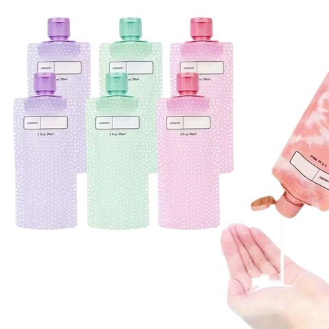 Imagen de Botella de viaje flexible Set x 6 piezas - 90ml c/u