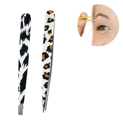 Imagen de Pinza metálica para cejas animal print
