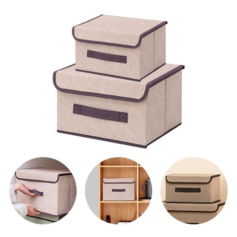 Imagen de Cajas plegables de tela para almacenamiento en set x 2