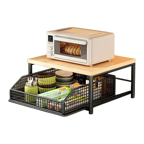 Imagen de Estante para mesada - Madera y metal con cajón