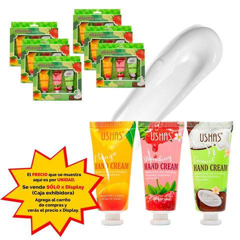 Imagen de Crema de manos Ushas set x 3-mango-frutilla-coco