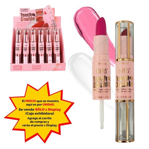 Imagen de Lapiz labial Ushas con fijador 2 cabezas-ULP006A