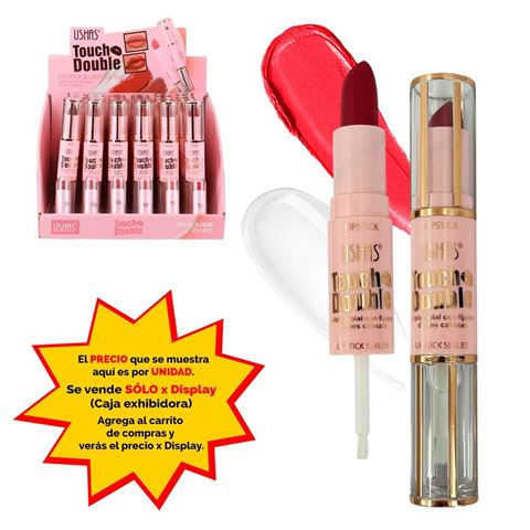 Imagen de Lapiz labial Ushas con fijador 2 cabezas-ULP006B