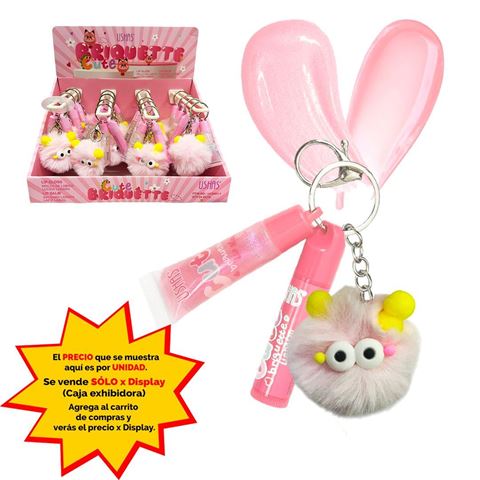 Imagen de Brillo labial Ushas con llavero peluche- UCS007-1
