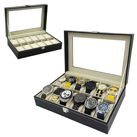 Imagen de Organizador de relojes - Caja visora para guardar relojes o pulseras Capacidad para 12 relojes