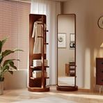 Imagen de Espejo de pie giratorio - Con perchero y estantes