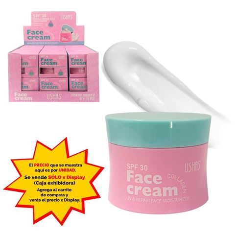 Imagen de Crema facial Ushas-Colageno-proteccion UV- HA582-2