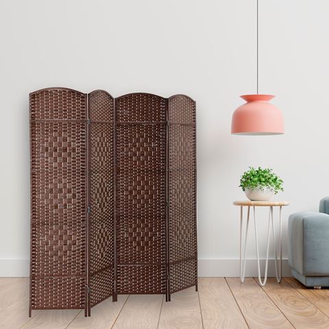 Imagen de Biombo separador de ratan 4 hojas