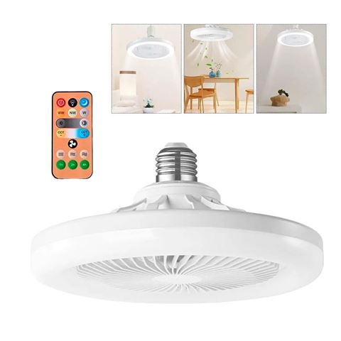 Imagen de Lámpara Led con ventilador de techo y control remoto - 3 tipos de luces regulables