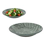 Imagen de Plato ceramica estampado hojas redondo