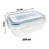 Imagen de Recipiente vianda rectangular 200 ml Con tapa cierre hermetico