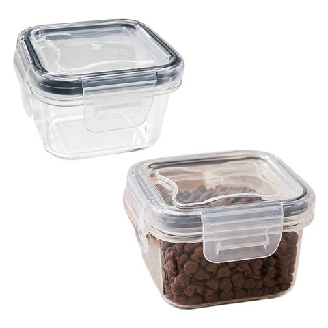 Imagen de Recipiente rectangular 60ml con tapa cierre hermetico