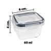 Imagen de Recipiente rectangular 60ml con tapa cierre hermetico