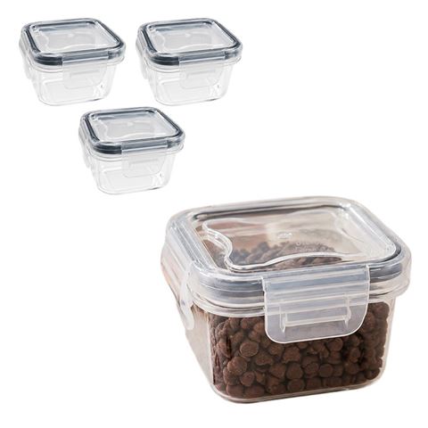 Imagen de Recipientes Set x 4 piezas - Rectangulares de 60ml cada uno  Con tapa hermética