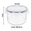 Imagen de Recipientes  Set x 3 piezas - Viandas redondas de 300ml c/u - Con tapa hermética