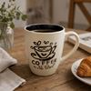 Imagen de Taza ceramica Café-bicolor estampada