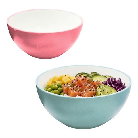 Imagen de Bowl ceramica redondo-liso borde color-interior blanco