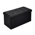 Imagen de Baul Puff Asiento Banqueta Plegable Piecera Cama Living -Color Negro