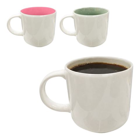 Imagen de Taza ceramica interior color-exterior blanco