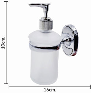 Imagen de Porta jabon liquido vidrio opaco y acero inoxidable en bolsa