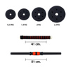 Imagen de Set 2 Mancuernas ajustables con Barra 3 en 1 de 30 Kg Disco Pesa Pvc
