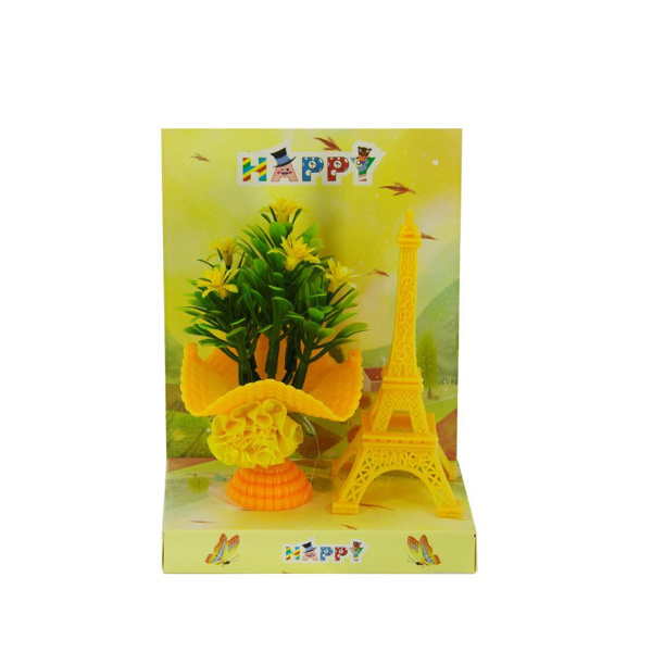 Imagen de Adorno torre Eiffel con maceta flores caja mica