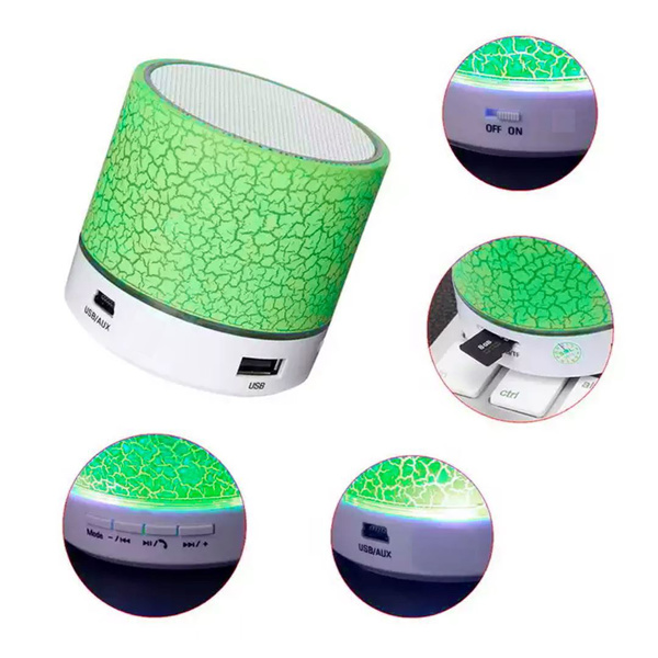 Imagen de Mini Parlante con luz  portátil Bluetooth USB mp3