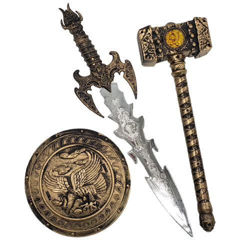 Imagen de Espada con escudo y martillo- Juego Combate - Accesorio Disfraz