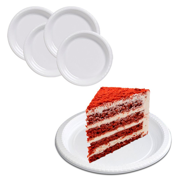 Imagen de Plato para postre descartable blanco  17 cm - 15 unidades