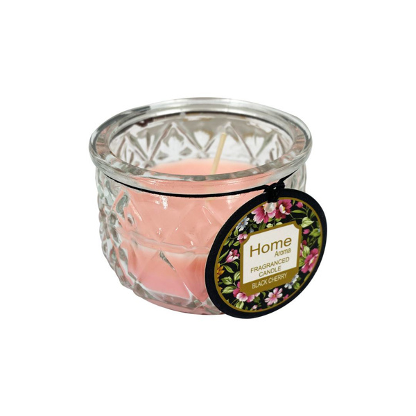 Imagen de Vela aromática vaso de vidrio labrado