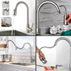 Imagen de Canilla monocomando extensible para pileta de cocina con grifo retráctil  plateado