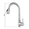 Imagen de Canilla monocomando extensible para pileta de cocina con grifo retráctil  plateado
